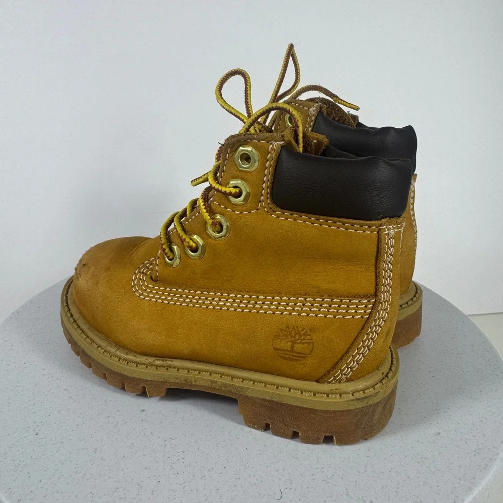 Timberland Premium Waterproof Toddler Boots 6M Wheat Gold Good 12809‎
